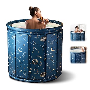bath tub for adult for bathroom hot and cold tempreture maintainer with drainage hole thickened insulated ice bath tub inflatable bathtub for adults ice bathtub for adults bluegalaxy