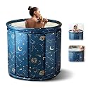 Bath Tub for Adult for Bathroom, Hot and Cold Tempreture Maintainer with Drainage Hole, Thickened Insulated Ice Bath Tub, Inflatable BathTub for Adults, Ice BathTub for Adults (BlueGalaxy)