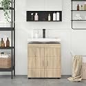 Bathroom Cabinet Set Tulum Sonoma Oak 23.62 x 13.39 x 24.80 in 880323