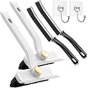Bathroom Cleaning Brush with Wiper 3 in 1 Tiles Cleaning Brush Floor Scrub Bathroom Brush with Long Handle 120° Rotate Bathroom Floor Cleaning Brush Home Kitchen Bathroom Cleaning Accessories (A)