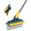 JALL 2 Pack Bathroom Floor Cleaning Brush with 120° Rotating Head, V-Shaped PVC Bristles, Stainless Steel Handle, White, Ideal for Tile, Grout, Porcelain, Floor