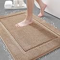 Bathroom Rugs 32"x20", Ultra Soft Plush Fluffy Microfiber Absorbent Bath Mat, Non-Slip Backing, Machine Washable Bath Mats for Bathroom Floor, Tub and Shower, Home Decor Accessories, Brown