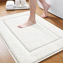 Bathroom Rugs Cream White 32"x20", Ultra Soft Plush Fluffy Microfiber Absorbent Bath Mat, Non-Slip Backing, Machine Washable Bath Mats for Bathroom Floor, Tub and Shower, Home Decor