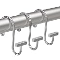 Bathway Shower Curtain Hooks, Chrome Shower Curtain Rings Rust Proof, 12PCS Shower Hooks for Shower Curtain, T-Bar Design Convenient Elegant Shower Curtain Hangers for Bathroom Kitchen Wardrobe