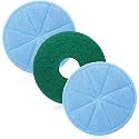 Batiyeer 3 Pack 12" Commercial Microfiber Carpet Bonnet Mopping Buffing Pad Floor Machine Pads Compatible with BGEM9000, ORB550MC Floor Machines, and Orbiter Pads 437053 (Blue,Green)