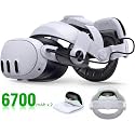 Battery Head Strap for Meta Quest 3/3S/2 with Magnetic, Detachable &amp; Hot-Swappable 6700mAh×2 Batteries and Charging Dock, Extends 4–6H Playtime, Comfortable VR Headset Strap - MQ4002