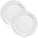 Battery Operated Motion Sensor Lights Indoor, Closet Lights Battery Powered with 210LM 6000K LED Ceiling Lights for Laundry Stairwell Hallway Shed Cabinet - Cool White (2 Pack)