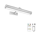 Battery Operated Picture Light for Wall, 13inch 4400mAh Cordless Wall Lamp for Painting Photo Artwork, Remote Control, Magnetic for Easy to Charge,Timers, Display for Gallery Living Room (Silver)