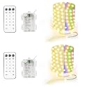 Battery Operated String Lights (2 Pack), 33ft 100 LED Warm White & Multicolor Fairy String Lights Battery Powered w/Remote & Timer for Indoor Outdoor Christmas Trees Decoration Bedroom Patio