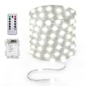 Battery Operated String Lights, 33ft 100 LED Fairy String Lights Battery Powered w/Remote & Timer for Indoor Outdoor Christmas Trees Wreath Decoration Bedroom Patio - Cool White