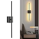 Battery Operated Wall Sconces with Remote Control, 11000mAh LED Wireless Rechargeable Black Wall Lights, 350°Rotate Dimmable Wall Lamp, 3 Color Temperatures, for Bedroom, Living Room, Hallway, 1 PCS