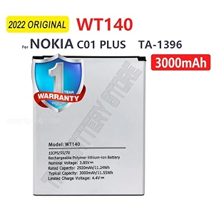 the battery store original wt140 3000mah battery for nokia c01 plus ta-1396 mobile phone battery with 6 months warranty wt-140-1 year warranty