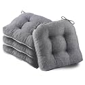 Battilo Chair Cushions for Dining Chairs, 15.5"x15.5"x4", 4 Pack, Dark Grey