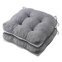 Battilo Chair Cushions for Dining Chairs, 2 Pack, 15.5"x15.5"x4", Dark Grey