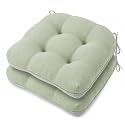Battilo Dining Chair Cushions Set of 2, 15.5"x15.5"x4", Sage Green