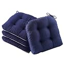 Battilo Seat Cushions for Kitchen Chairs, 4 Pack, 15.5"x15.5"x4", Navy Blue