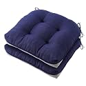 Battilo Waterproof Dining Chair Cushions, 15.5"x15.5"x4", 2 Pack, Navy Blue
