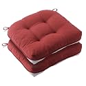 Battilo Waterproof Dining Room Chair Cushions, 15.5"x15.5"x4", 2 Pack, Red