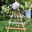 BATTOO Vinyl Wall Decal, White Wedding Quote, Water Resistant, Art Deco Style, 16" Wide by 8" Tall, Wedding Ceremony Decoration, Bubble Theme, Single Use, Unisex, Ideal for Adults