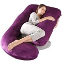 BATTOP Pregnancy Pillows for Sleeping- U Shaped Full Body Maternity Pillow, Pregnancy Pillow for Side Sleepers with Removable Cover, Supports Back, Hips, Belly &amp; Legs (Charmed Purple)