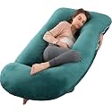 BATTOP Pregnancy Pillows for Sleeping- U Shaped Full Body Maternity Pillow, Pregnancy Pillow for Side Sleepers with Removable Cover, Supports Back, Hips, Belly &amp; Legs (Dark Green)
