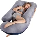 BATTOP Pregnancy Pillows for Sleeping, Full Body Pregnancy Pillow with Removable Cover, Support for Back,Legs,Belly,Hips,57 Inch Maternity Pillow,Pregnancy Must Haves,Body Pillows for Adults