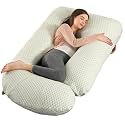 BATTOP Pregnancy Pillows for Sleeping- Full Body Maternity Pillow with Cooling Breathable Cover, U-Shaped Pregnancy Pillow for Side Sleepers - Support for Back,Hips,Legs,Belly (Mint Green)