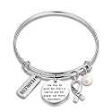 BAUNA Encouragement Bracelet Warrior Gifts She's a Worrier and Her Prayer Can Move Mountains Addiction Recovery Gifts Sober Jewelry Gifts for Her