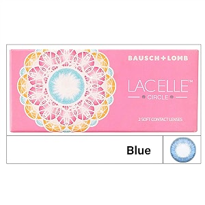 bausch amp lomb lacelle circle blue monthly disposable contact lens 2 lens pack -1000
