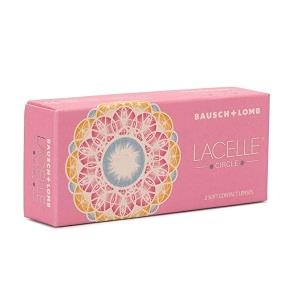 bausch amp lomb lacelle circle blue monthly disposable contact lens 2 lens pack -500