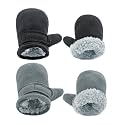 BAVST Baby Toddler Winter Mittens Girls Warm Fleece Lined Gloves Kids Sherpa Lined Mittens for Boys