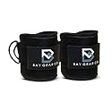 Bay Gear Co. Ankle Straps – Strong Hook and Loop System &amp; Neoprene Padded for Cable Machine Glute Workouts, Slick Black Stainless Steel D Ring, Adjustable Fit, Different Design, Single/Pair.