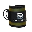 Bay Gear Co. Ankle Straps – Strong Hook and Loop System &amp; Neoprene Padded for Cable Machine Glute Workouts, Slick Black Stainless Steel D Ring, Adjustable Fit, Different Design, Single/Pair.