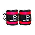 Bay Gear Co. Ankle Straps – Strong Hook and Loop System &amp; Neoprene Padded for Cable Machine Glute Workouts, Slick Black Stainless Steel D Ring, Adjustable Fit, Different Design, Single/Pair.