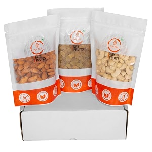 baynut diwali hampers for gifting with 300 gm dryfruits 4 metal diya roli chawal greeting card