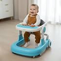 Baybee 2 in 1 Baby Walker for Kids with Adjustable Height &amp; Wheel Lock | Activity Push Walker for Baby with Musical Toy Bar &amp; Stopper | Kids Walker Baby 6-18 Months Boy Girl (Blue)