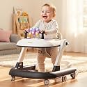 Baybee Walker for Kids for 6 to 18 Months with Push Mode, Kick Play Music, Height Adjustable, Foldable Design, Musical Toy Panel and Food Tray, Walking Supporter for Baby (Dark Grey)