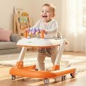 Baybee Walker for Kids for 6 to 18 Months with Push Mode, Kick Play Music, Height Adjustable, Foldable Design, Musical Toy Panel and Food Tray, Walking Supporter for Baby (Dark Grey)