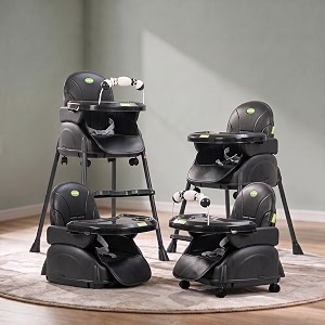 baybee 4 in 1 convertible high chair with adjustable height and footrestbaby toddler feeding booster seat with traywheelssafety belt and cushionfor boys amp girls 6 months to 3 yrs nora black