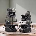 BAYBEE 4 in 1 Convertible High Chair with Adjustable Height and Footrest,Baby Toddler Feeding Booster Seat with Tray,Wheels,Safety Belt and Cushion,for Boys & Girls 6 Months to 3 Yrs (Nora Black)