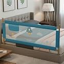 BAYBEE Baby Bed Rail Guard (150x63cm), Bedrail for Baby Toddlers Safety, Portable Kids Bedrail Safeguard Fence with Adjustable Height | Foldable Single Side Bed Protector for Newborn Babies (Blue)