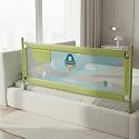 BAYBEE Baby Bed Rail Guard (180x63cm), Bedrail for Baby Toddlers Safety, Portable Kids Bedrail Safeguard Fence with Adjustable Height | Foldable Single Side Bed Protector for Newborn Babies (Green)