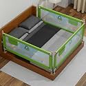 BAYBEE Baby Bed Rails Guard (150x63 cm) Bedrail for Baby Kids Safety, Portable Bed Rail Falling Protector Fence with Adjustable Height, Foldable Bed Rails for Newborn, Pack of 3, (Green)