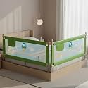 BAYBEE Baby Bed Rails Guard (150x63 cm) Bedrail for Baby Kids Safety, Portable Bed Rail Falling Protector Fence with Adjustable Height, Foldable Bed Rails for Newborn, Pack of 2, (Green)