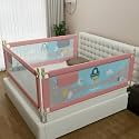 BAYBEE Baby Bed Rails Guard (180x63 cm), Bedrail for Baby Kids Safety, Portable Bed Rail Falling Protector Fence with Adjustable Height, Foldable Bed Rails for Newborn, Pack of 3, (Pink)