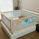 BAYBEE Baby Bed Rails Guard (180x63 cm), Bedrail for Baby Kids Safety, Portable Bed Rail Falling Protector Fence with Adjustable Height, Foldable Bed Rails for Newborn Baby Kids, Pack of 3, (Beige)