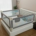 BAYBEE Baby Bed Rails Guard (180x63 cm), Bedrail for Baby Kids Safety, Portable Bed Rail Falling Protector Fence with Adjustable Height, Foldable Bed Rails for Newborn, Pack of 3, (Grey)
