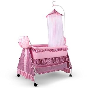 baybee baby swing cradle for newborn baby infant baby cradle jhula palna for baby with mosquito net amp wheels  baby swing cot  baby cradle for newborn babies 0 to 12 months boys girls pink