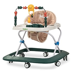 baybee baby walker for kids round kids walker with 3 height adjustable musical toy bar  baby activity walker for toddlers  push walker baby 6-18 months boys girls nexus lite green