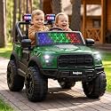 Baybee Bronco Battery Operated Jeep for Kids with Parental Control | Baby Ride On Electric Car with RGB Lights, Music &amp; Swing Mode | Rechargeable Big Battery Car for Kids 3 to 8 Years (Dark Green)
